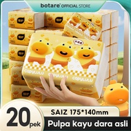 【20 pek】BOTARE tisu muka bersaiz besar pulpa kayu dara lembut dan ringan sesuai untuk seisi keluarga