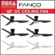 FANCO CO-FAN HUGGER 48" DC CEILING FAN WITH REMOTE &amp; OPTIONAL LIGHT
