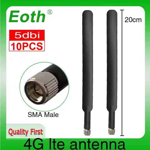 Eoth 10pcs 4G lte antenna 5dbi SMA Male Connector Plug antenne router external repeater for wireless