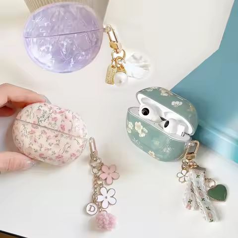 Luxury Flower Headphones Case for Huawei Freebuds 5i 6i Se2 SE 4 / Pro 3 4 Case Free Clip /freebuds