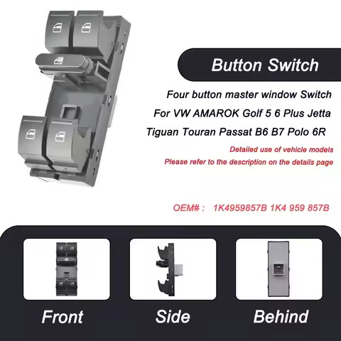 Four button master window Switch For VW AMAROK Golf 5 6 Plus Jetta Tiguan Touran Passat B6 B7 Polo 6