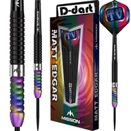 MISSION STEEL TIP DARTS - 21G/23G/25G MATTHEW EDGAR 90% Tungsten Dart Set Original Steel Dart