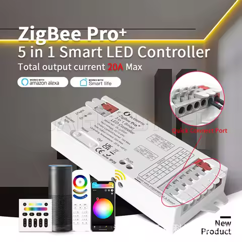 GLEDOPTO GL-C-201P/202P/203P 5 in 1 ZigBee 3.0 Pro+ LED Controller RGB CCT RGBW RGBCCT Strip Light S