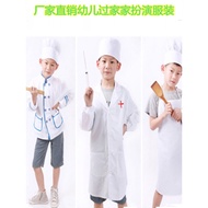 Set Apron Chef Kanak-kanak Kanak-kanak Pakaian Persembahan Doktor Jururawat Kanak-kanak Doktor Kecil