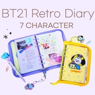 [BT21] Retro diary planner bt21 key chain planner notebook bts notebook stationery bt21 notebook bt2