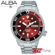 ALBA Mini Tuna Automatic นาฬิกาข้อมือผู้ชาย สายสแตนเลส รุ่น AL4229X1 / AL4229X (หน้าปัดแดง)