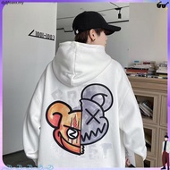 Men's Casual Hoodie【M-8XL】Autumn Winter American Plus Velvet Cartoon Print Hooded Jacket Men's & Wom