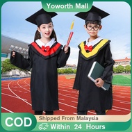 Kids Graduation Gown Set With Cap / Academic Kindergarten Robe / School Konvo Cosplay Costume