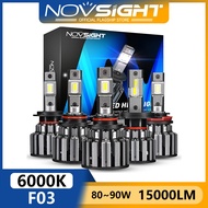 Novsight F03 Super Bright 6000K LED Headlight Bulbs 80W 15000LM for H11/H9/H8/H4/H7/9005/9006 - New 