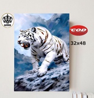 POSTER TEMA MACAN PUTIH/POSTER DINDING GAMBAR MACAN PUTIH/HIASAN DINDING RUMAH/FOTO MACAN/WALLDECOR