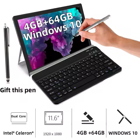 11.6 INCH 4GB DDR3-RAM 64GB eMMC ROM PAD1162 WINDOWS 10 Intel Celeron N3350 1920 x 1080 Pixel HDMI-C