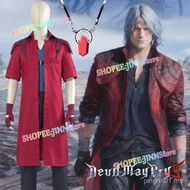 -JINN-TDEVIL MAY CRY 5 Devil Hunter DANTE Cosplay Costume DANTE Cosplay Red Coat Uniforms Wig Carniv