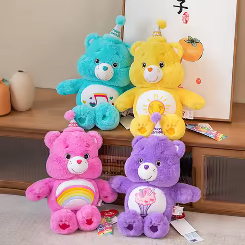 Care Bears Cute Rainbow Birthday Bear Plush Toys Lovely Cartoon Bear Soft Stuffed Dolls Homdecor Sle