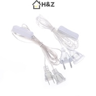 H&Z Transparent Power Extension Cord 220V 110V EU US String Wire AC Standard Cable For Xmas New Year