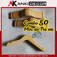 50 children's imitation wooden plastic hangers, 50 children's imitation wood plastic pants clips, ch