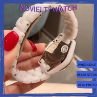 J12 Series White Ceramic Hand Ladies Quartz Watch Waterproof Butterfly Buckle Couple Watch