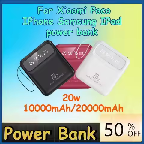 20000mAh 10000mAh Power Bank for Xiaomi Poco IPhone for Samsung IPad Battery Bank PowerBank