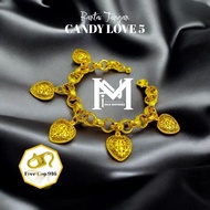 Gelang Tangan Kendi Love 5 COP916 💯(45.89gm) Persis ori Emas Korea Bracelet Jewelry Gold Plated 24k