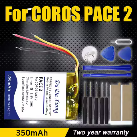 Top Brand 100% New 350mAh Battery for COROS PACE 2 Smart Watch Batteries + Tools