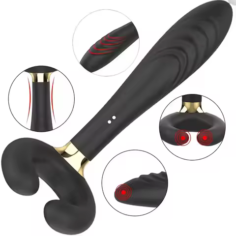 Dual Silicone Vibrator Silicone Dual Stimulation Vibrator - Couples Forked Head Massager for G-Spot 