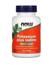 [ โพแทสเซียม + ไอโอดีน ] Now foods Potassium Plus Iodine x 180 เม็ด