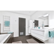 Global House WELLINGTAN ประตู uPVC Profile เซาะร่องเส้นดำ เกล็ดล่าง WM 2-GL 70x200 ซม. Grey Oak (เจา