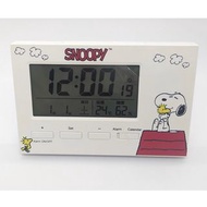 (日本代購)Snoopy 座枱電子鬧鐘+溫度+濕度計+日曆 史露比 alarm clock