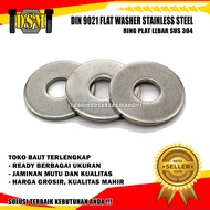 (10 PCS) SS 304 / Stainless Steel Wide PlateRing M8 DIN 9021 Flat Washer Plated 5/s 16" / Screw Bolt