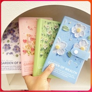 1PC 100 Pockets Cash Budget Planner Album, 50 Sheets Sleeves Flower Wealth Album, A6 Postcards Organ