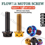 Outer Hexagon Flange Hollow Out Screw Titanium Plated Screw Motorcycle Refitting Screw Electric Vehi