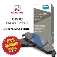 Original Bendix [DB1678MKT] Front Brake Pad - Honda Civic FK8 2.0 Type R Front Brake Pad