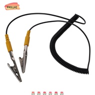 FKILLAONE Anti-Static ESD Grounding Cable, 2mm 180cm / 71" Coiled Cord, Male-to-Female Black Polyure