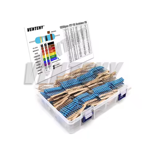 1220pcs/Lot 1W Metal Film Resistor Kit 1% 0.33 - 2.2M ohm 122 ValuesX10pcs Resistance Set Assortment
