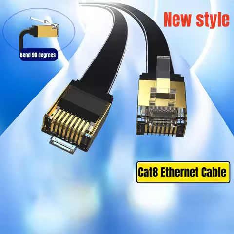 MIZIQIER 90 ° Cat8 Ethernet Cable 40Gbps Ultra-thin flat Cat6 Cat7 Ethernet cables for LAN Cable Shi
