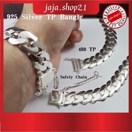 READY STOCK | Original 925 Silver Bracelet 480 TP Bangle For Men / Gelang Tangan Lelaki Tambah Rantai Kecil Perak 925