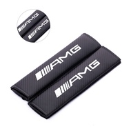 Benz AMG Carbon Fiber Seat Belt Shoulder Protector Cover Car Accessories Pair