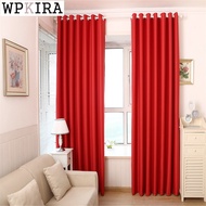 Modern Solid Red Color Jalousie Curtain for Living Room Window Treatment Bedroom Drape Kitchen