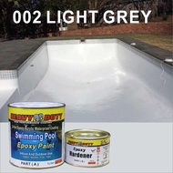 002 LIGHT GREY SWIMMING POOL EPOXY PAINT /Heavy Duty • 2-Part Epoxy Acrylic Waterproof Coating • Kolam Renang