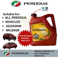 (0W20) (4L) Engine Oil/ Motor Oil Perodua 0W-20 (Fully Synthetic) bezza/ axia/ myvi/ alza/ aruz