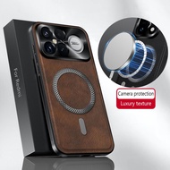 PU Leather Magnetic Wireless Charging Case For Redmi K90 Pro Max Shockproof Lens Protection Phone Co