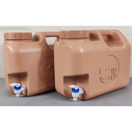 Water Container 2.5 Gallon Mocha H-212 with Faucet Plastic Water Jug Gallon Storage Container