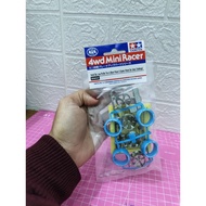 Tamiya car accessories 95654 small dia.low-profile tire & black plated 5 spoke wheel set /mobimiya /