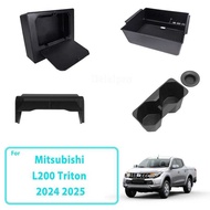 For Mitsubishi L200 Triton 2024 2025 Center Console Armrest Storage Box Cup Hidden storage box Inter