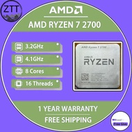 ใช้ AMD Ryzen 7 2700 R7 2700 3.2 GHz แปด-Core สิบหก-เกลียว16ม. 65W เต้ารับเครื่องประมวลผลซีพียู AM4ไ
