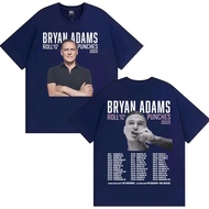 Bryan Adams Roll with The Punches Tour Album T Kemeja Pakaian Lelaki Fesyen Hip Hop 2026 Kapas tulen