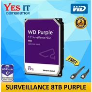 WD Purple 8TB 5400 RPM 3.5" Surveillance Hard Disk Drive HDD (WD84PURZ) --- FREE SATA CABLE