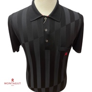 Montagut Men's Short-Sleeve Polo T-Shirt in Fil Lumiere With Pattern 100% Polyamide Made in Portugal