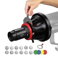 Soonpho OT1 PRO II Bowens Mount Focalize Optical Snoot with 85mm Conical Lens Various Gobos Projecto