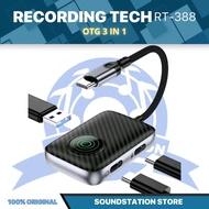 Recording Tech RT-388 3 in 1 OTG Type C Android to USB3.0 Type C With Charging 60W - RT388 3in1 USB-