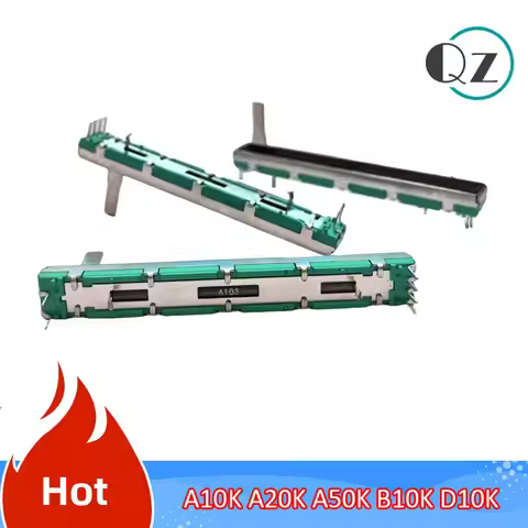 5PCS Straight Slide Liner Potentiometer Mixer Fader Variable Resistors B103 10K Ohm 75mm Dual Channe